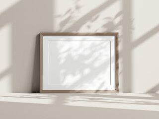 horizontal frame mockup in minimalist boho interior