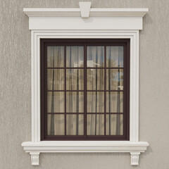 Classic windows with stucco molding