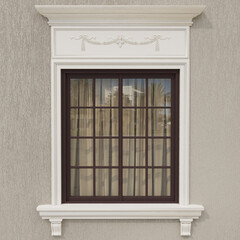 Classic windows with stucco molding