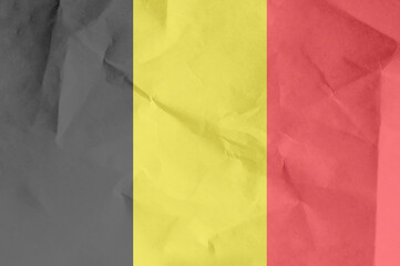 flag of Belgium waving in the wind. The state symbol of the Kingdom of Belgium. National sign of the Belgian people