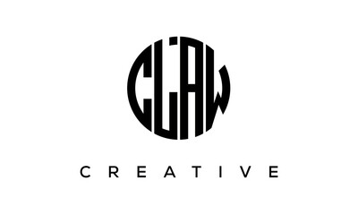 Letters CLAW creative circle logo design vector, 4 letters logo