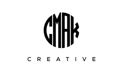 Letters CMAK creative circle logo design vector, 4 letters logo