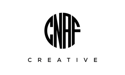 Letters CNAF creative circle logo design vector, 4 letters logo