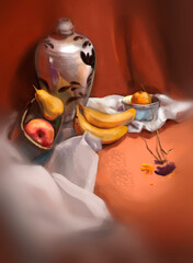 illustration of bananas on the table