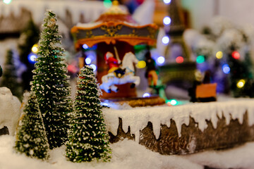 christmas tree and snowman