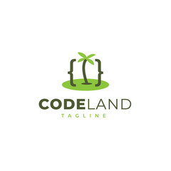 Fototapeta premium Code land logo for coder