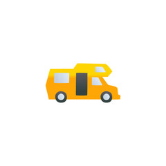 Bus, camp, camper icon, campsite car symbol in gradient color, isolated on white background
