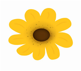 Beautiful illustration of a yellow sunflower