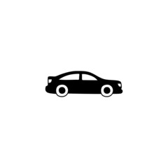 sedan icon, Auto, automobile, car, vehicle symbol in solid black flat shape glyph icon, isolated on white background 