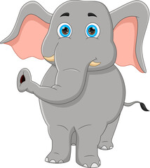cartoon elephant isolated on white background