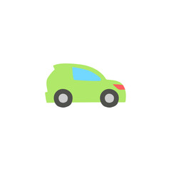 Eco transport icon, Electric vehicle icon, eco green car symbol in color icon, isolated on white background 