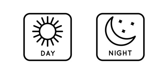 Line Icon Switches Day-Night Mode In Simple Style. Light Dark mode for mobile app development. Vector sign in a simple style isolated on a white background. Original size 64x64 pixels.