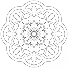 Leaf Flower Petal Coloring Mandala Art Simple Graphic Shape Vector Floral Oriental Outline Vintage Decorative Elements Pattern Illustration Islam Arabic Indian Turkish Mystic Religion Morals Lotus