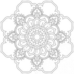Leaf Flower Petal Coloring Mandala Art Simple Graphic Shape Vector Floral Oriental Outline Vintage Decorative Elements Pattern Illustration Islam Arabic Indian Turkish Mystic Religion Morals Lotus
