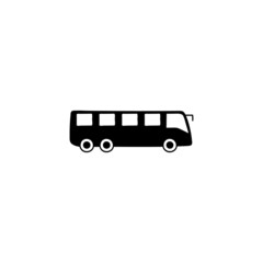 modern Bus, school bus, school transport icon in solid black flat shape glyph icon, isolated on white background 
