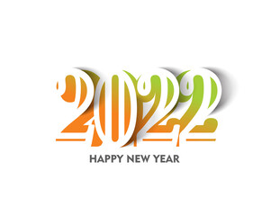 Happy New Year 2022 Text Typography Design Patter, Vector illustration.