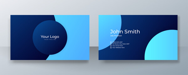 Modern clean blue business card design. Creative and clean business corporate card template.