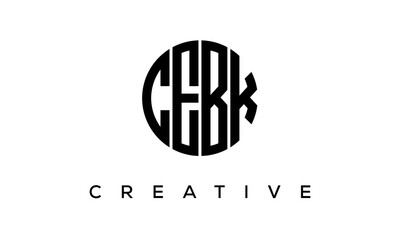 Letters CEBK creative circle logo design vector, 4 letters logo