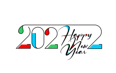 Happy New Year 2022 Text Typography Design Patter, Vector illustration.