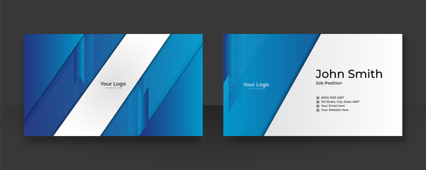 Modern Blue Business Card - Creative and Clean Business Card Template.