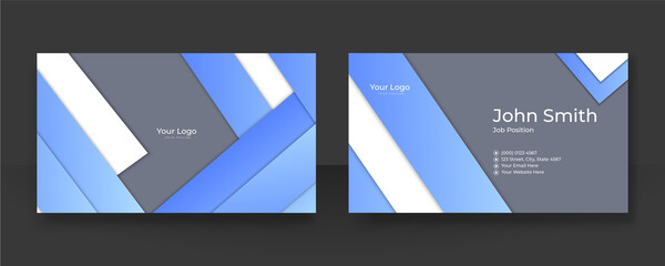 Modern Blue Business Card - Creative and Clean Business Card Template.