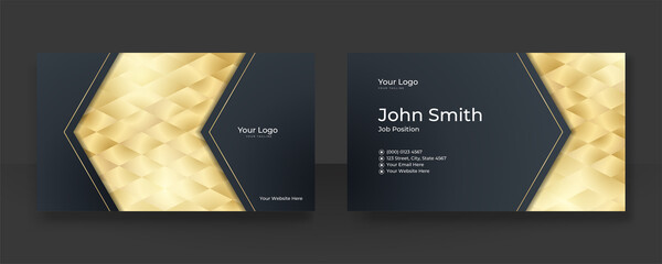 Modern black gold business card design template