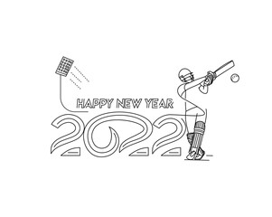 Happy new year 2022 - Cricket champions league background.