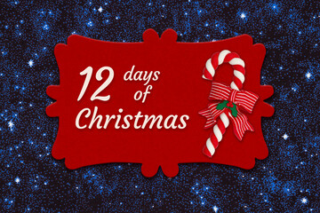 12 Days of Christmas holiday sign with night sky with stars