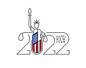 Happy New Year 2022 Text Typography Design Patter, Vector illustration.