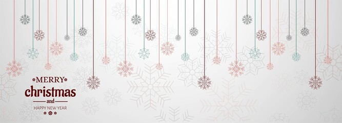Horizontal banner with christmas card vector background