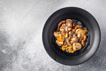 pickled mushrooms delicious vegetables meal mushroom snack on the table copy space food background rustic keto or paleo diet veggie vegan or vegetarian food