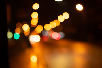 night city lights blur