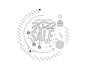 Happy New Year 2022 Shopping Offer Design Vector illustration.