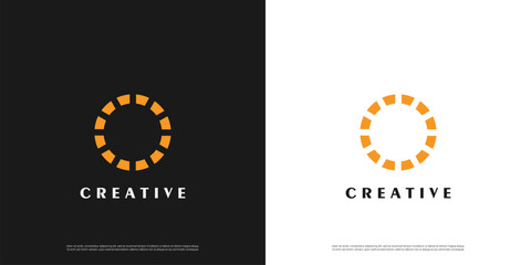 Letter O logo icon line design template elements	