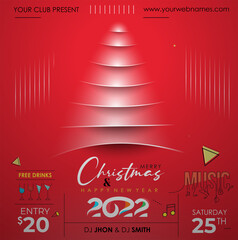 New Year Christmas Music Party Event Flyer Poster for 2022