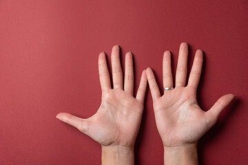 Open and dry woman hands without gel