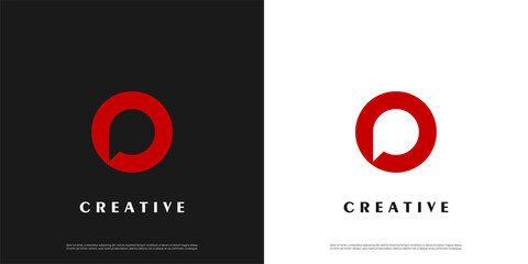 Letter P logo icon chat design template elements	