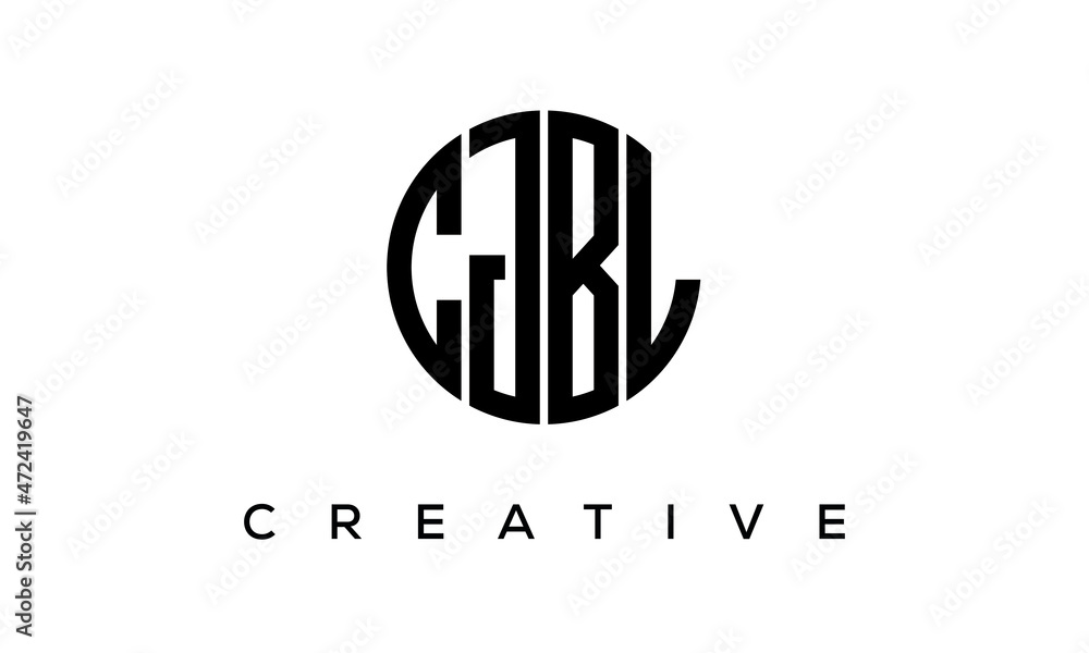 Wall mural letters cjbl creative circle logo design vector, 4 letters logo