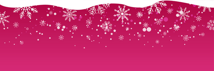 Christmas red white banner background with snow