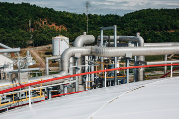 Refinery plant equipment for pipe line oil and gas valves at gas.
