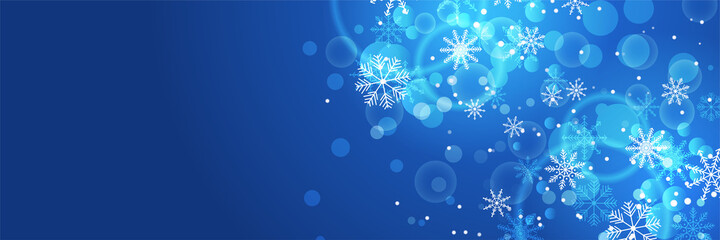 Christmas card banner background with snowflake border vector illustration