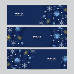 Fototapeta na wymiar Beautiful Christmas winter banner with text space