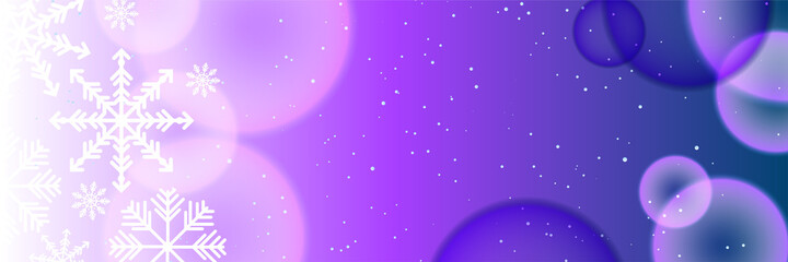 Obraz premium Winter Christmas banner with snowflakes. Merry Christmas and Happy New Year greeting banner. Horizontal new year background, headers, posters, cards, website. Vector illustration