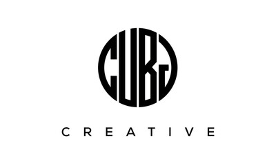 Letters CUBJ creative circle logo design vector, 4 letters logo