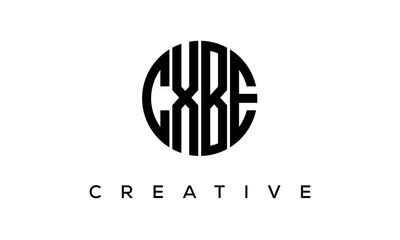 Letters CXBE creative circle logo design vector, 4 letters logo
