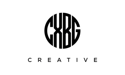 Letters CXBG creative circle logo design vector, 4 letters logo