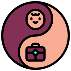 yin yang filled outline icon