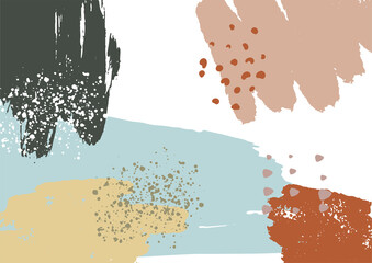 Modern abstract minimal brush earth tone covers design background. Colorful geometric background, vector illustration.