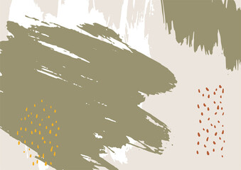 Modern abstract minimal brush earth tone covers design background. Colorful geometric background, vector illustration.
