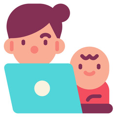 mom business flat icon